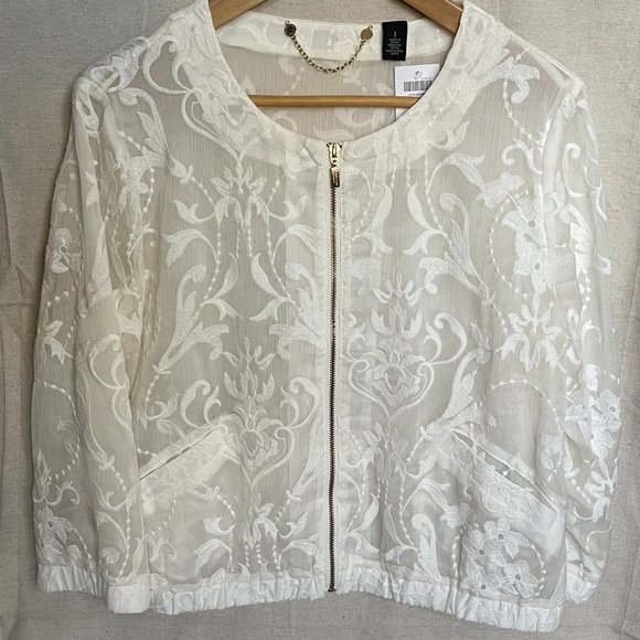 Chico's Black Label Bomber Jacket - Size 1 New with tags - Picture 3 of 5